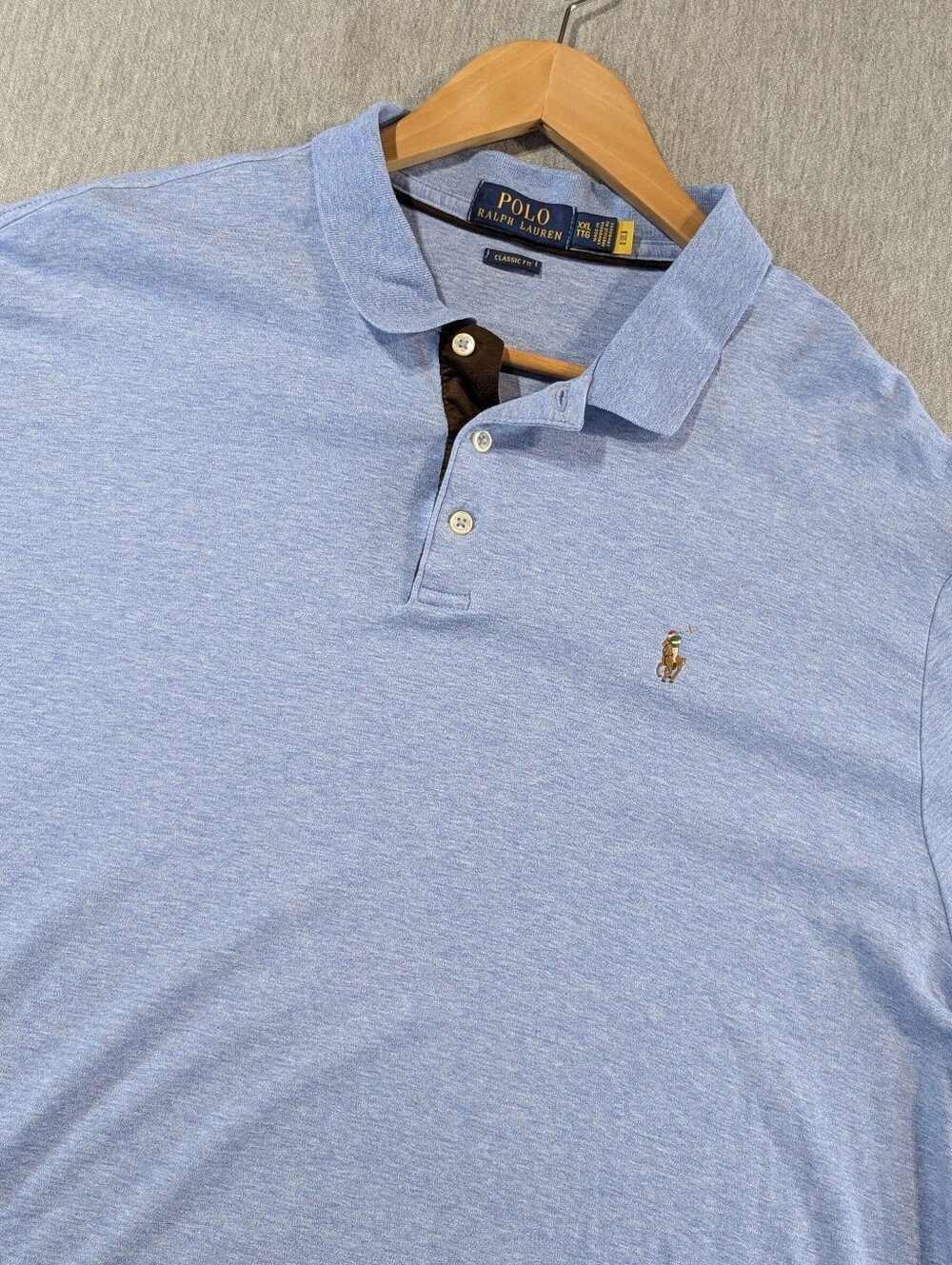 Polo Ralph Lauren Classic Fit Shirt Men's XXL Blue Long Sleeve Embroidered Pony
